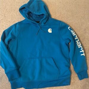 Women’s xl Carhartt Blue Hoodie with Logo Sleeve